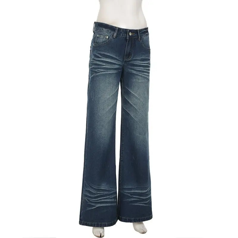 Baggy Grunge Y2K Micro Flare Denim Jeans
