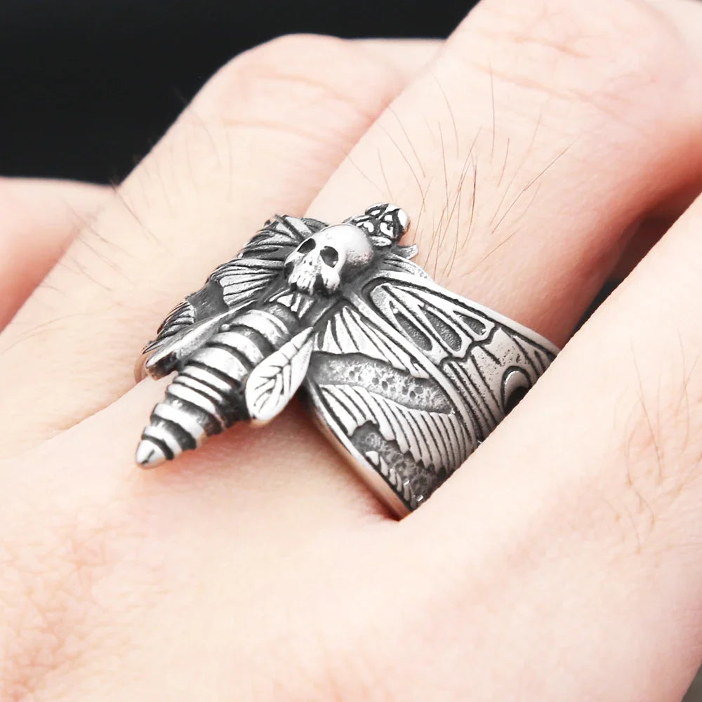 Chunky Y2K Gothic Butterfly Ring
