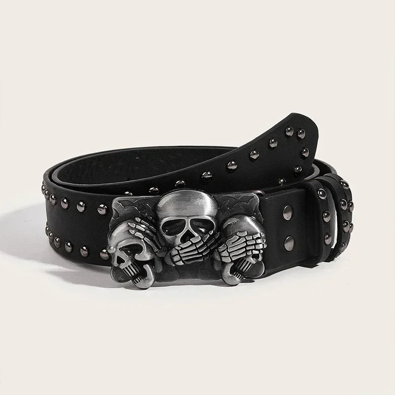 Gothic Y2K Skeleton Buckle Belt