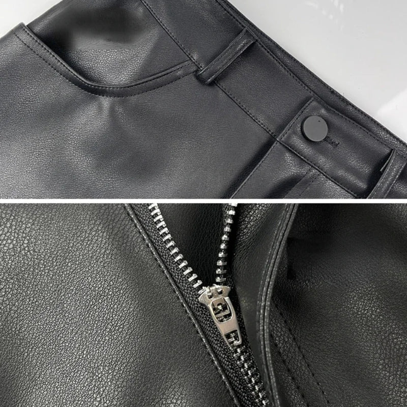 High Waist Y2K Black PU Mini Skirt