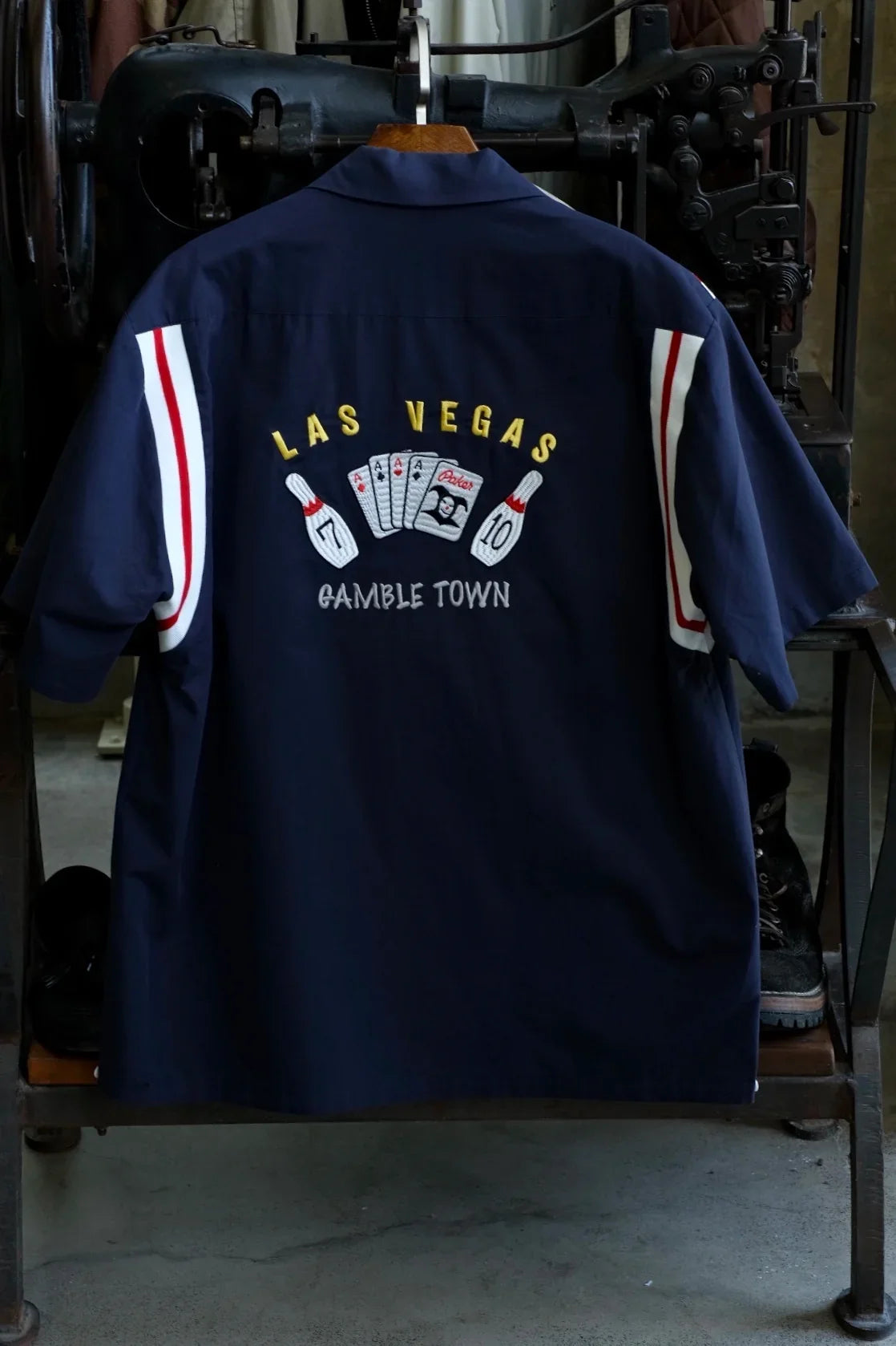 Las Vegas Embroidered Y2K Bowling Work Shirt