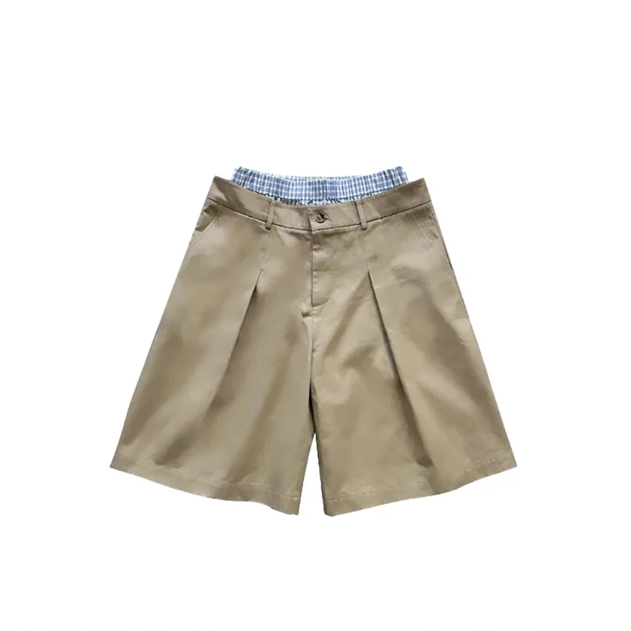 Layered Y2K Long Patchwork Shorts