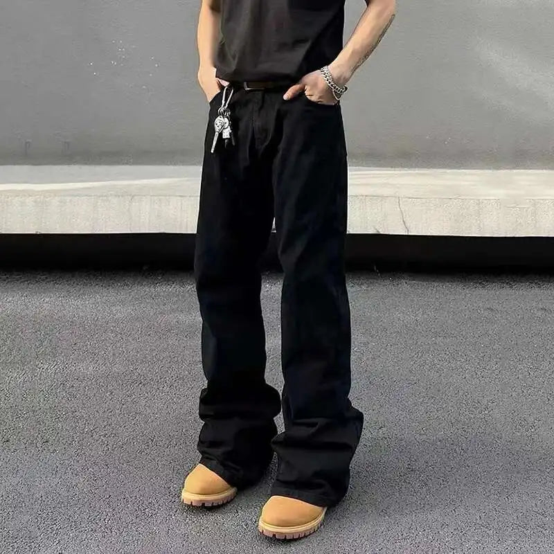 Mens Y2K American Style Micro Flared Denim Jeans