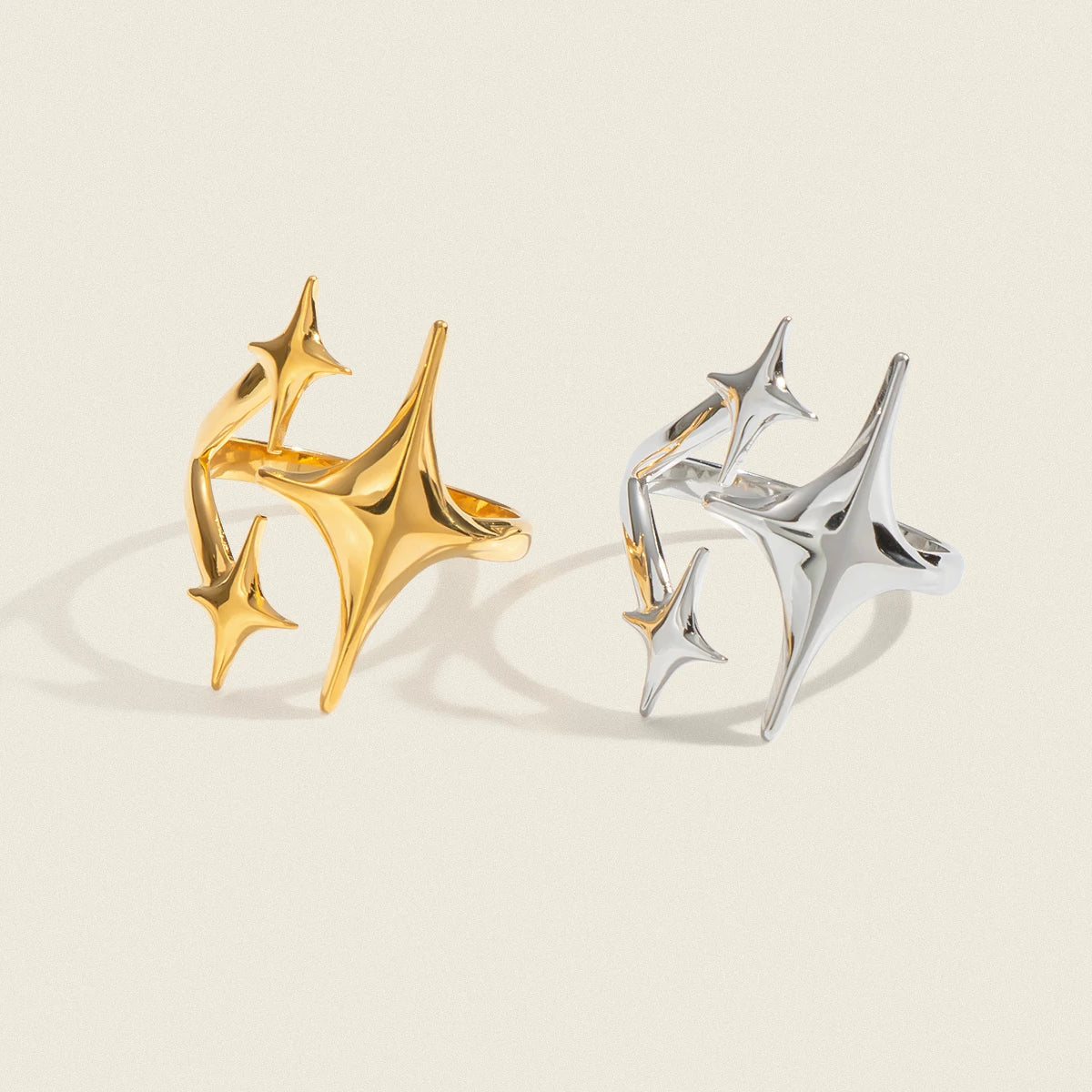 Minimalist Y2K Metal Star Open Ring