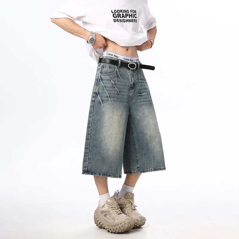 Oversized Wide Leg Washed Y2K Jorts