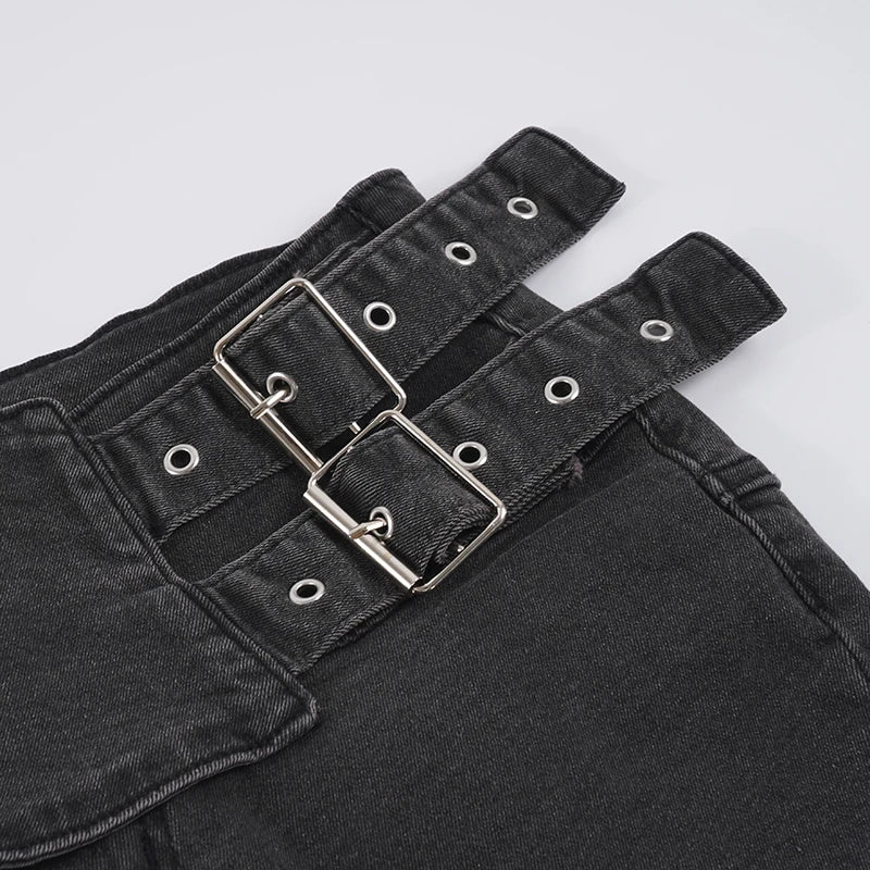 Punk Low Waist Y2K Skinny Stretch Flared Denim Jeans