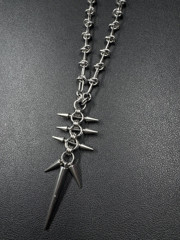 Punk Y2K Grunge Rock Spike Pendant Chain Necklace