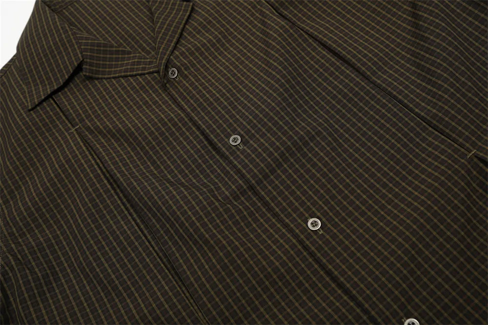 Retro Short Sleeve Plaid Work Shirt