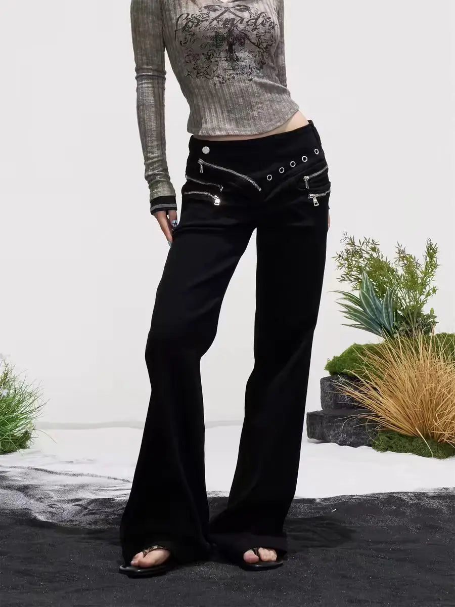 Retro Y2K High Waist Micro Flare Jeans