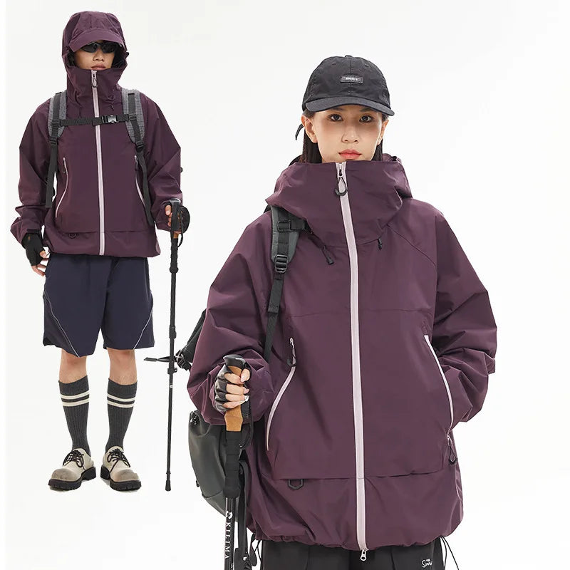 Unisex Y2K Outdoor Windproof Waterproof Single Layer Jacket Coat
