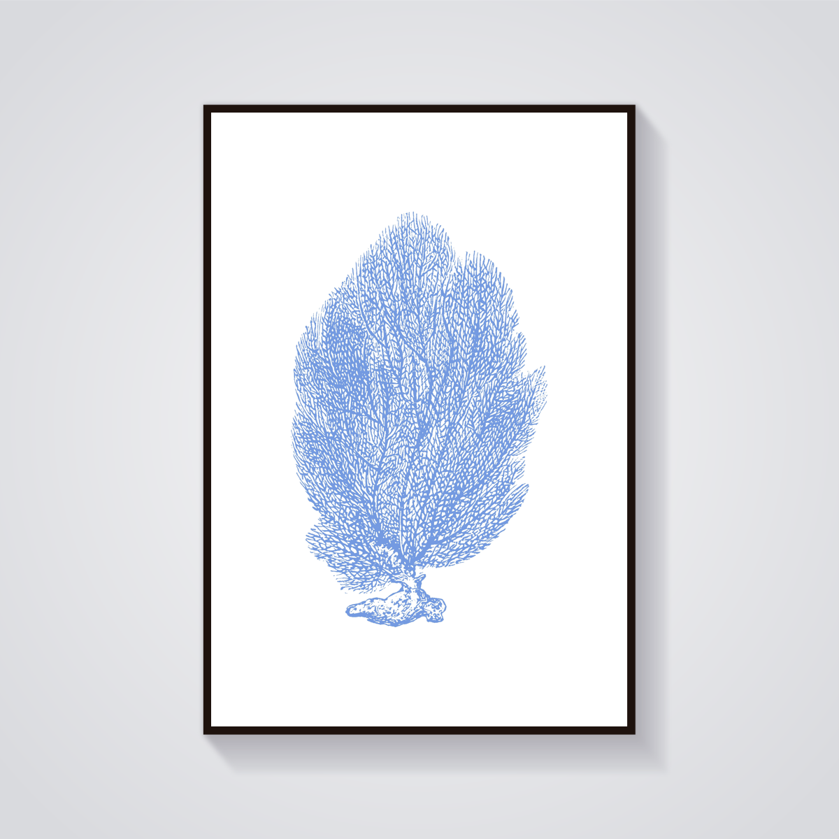 Vintage Blue Sea Fan Poster
