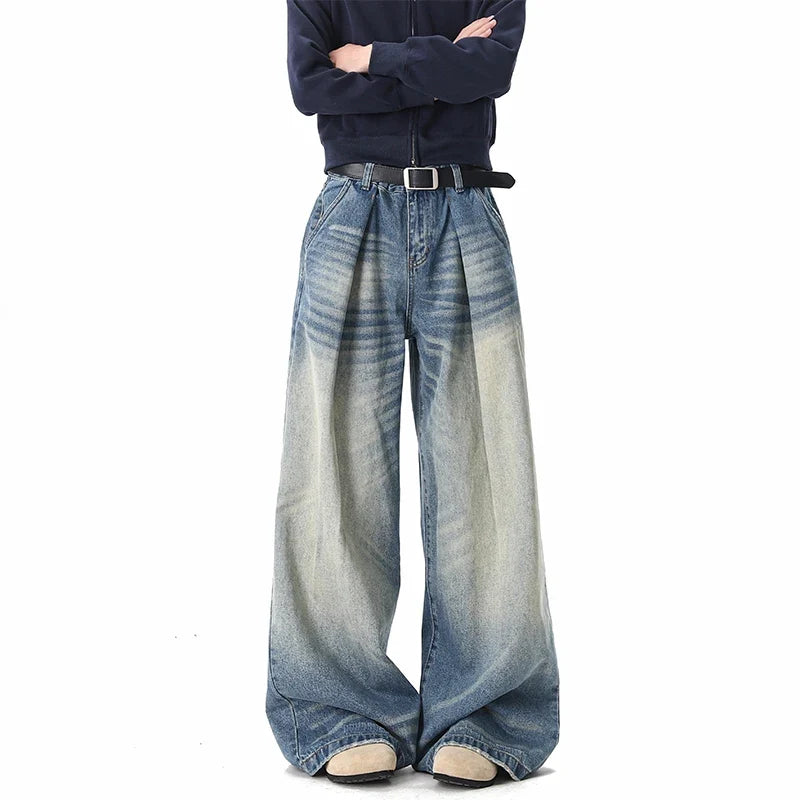 Washed Y2K Wide Leg Baggy Jeans