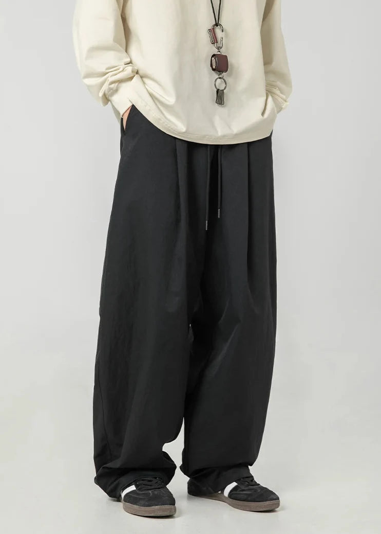 Wide Leg Curved Y2K Parachute Trousers