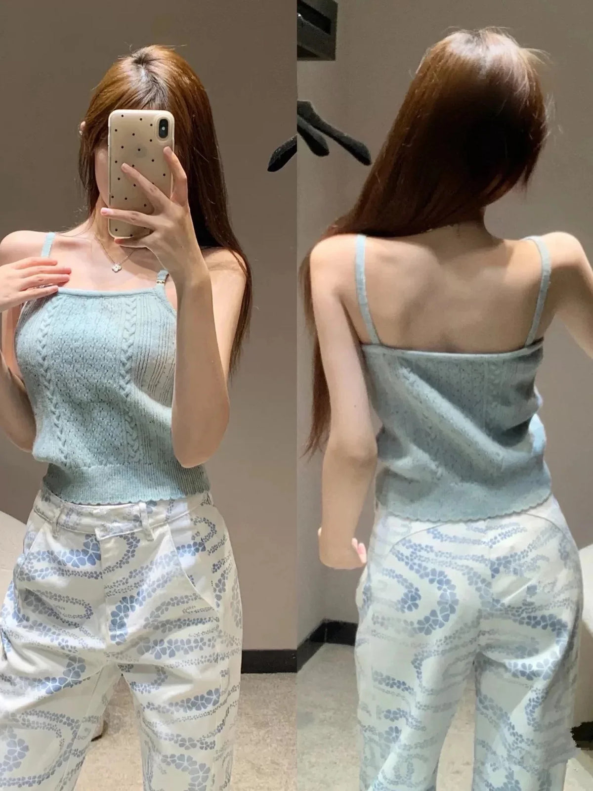 Womens Y2K White Printed High Waisted Jeans