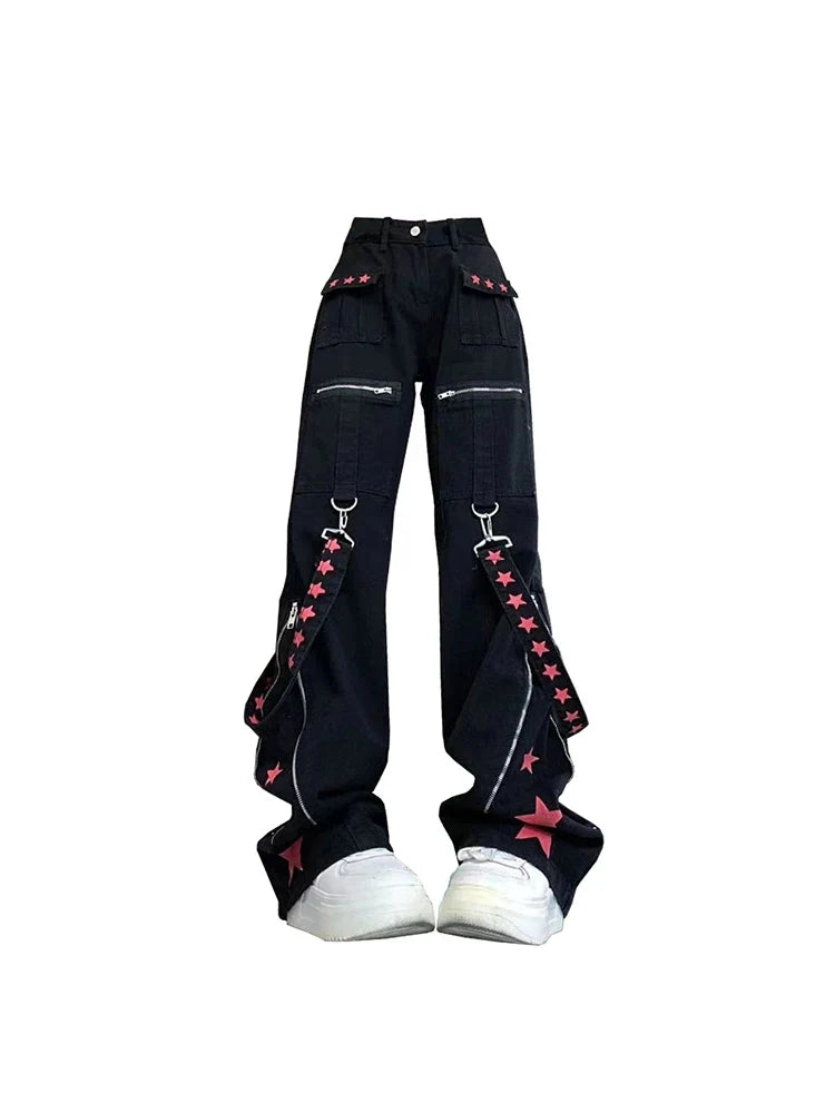 Y2K Accessorised Baggy Cargo Jeans