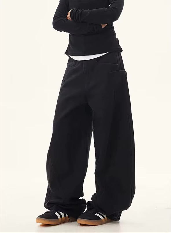 Y2K Black Vintage Oversized Cargo Trousers