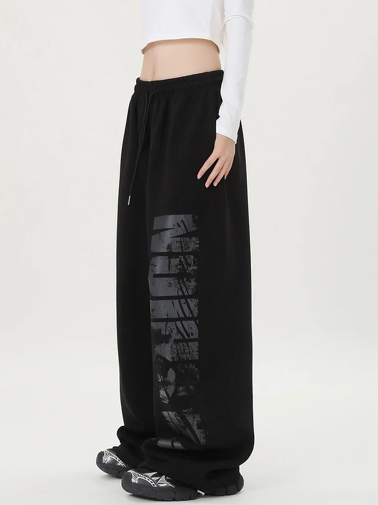 Y2K Block Graphic Sweatpants Joggers Trousers