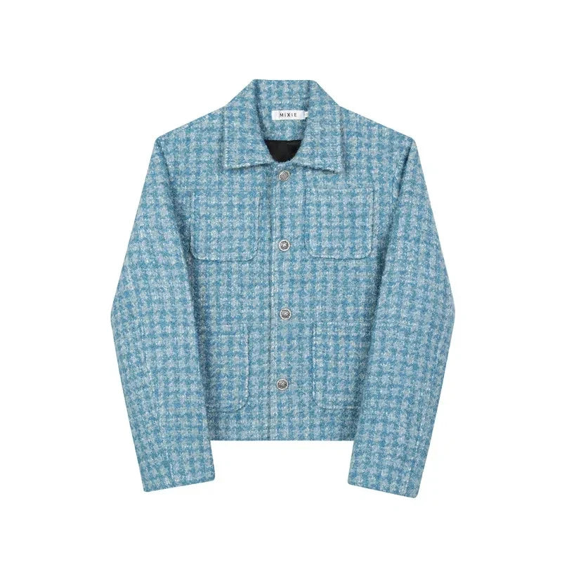 Y2K Blue Star Distressed Spring Jacket