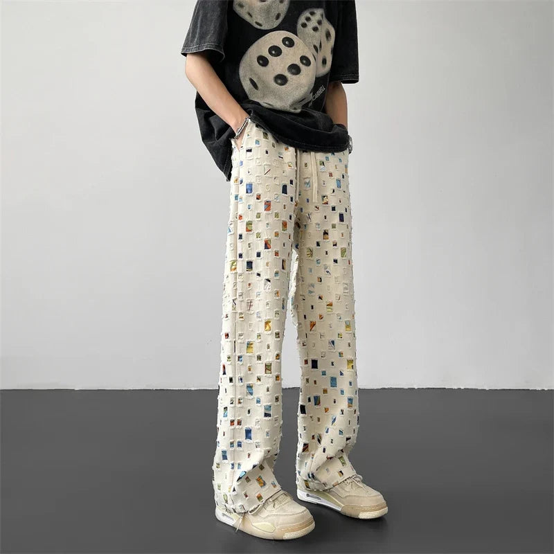 Y2K Checker Plaid Sweatpants Jogger Trousers
