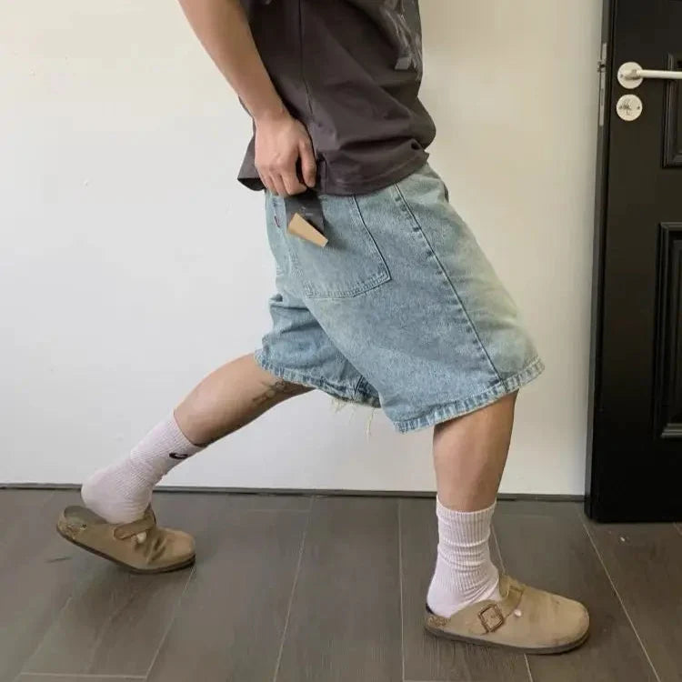 Y2K Distressed Design Cropped Jorts
