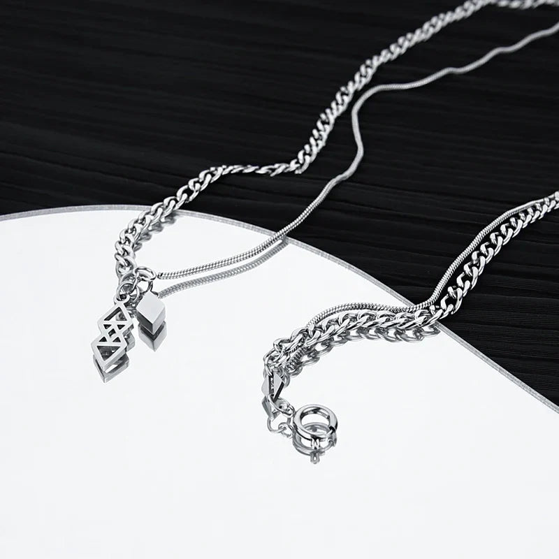 Y2K Double Layered Chain Necklace