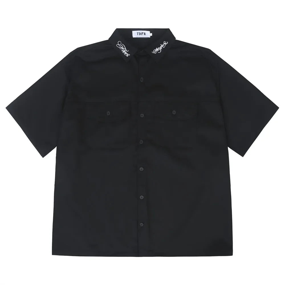 Y2K Embroidered Safari Style Work Shirt