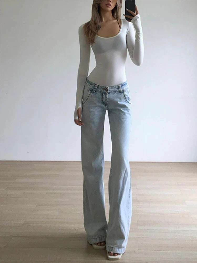 Y2K Essentials Streetwear Low Rise Denim Jeans