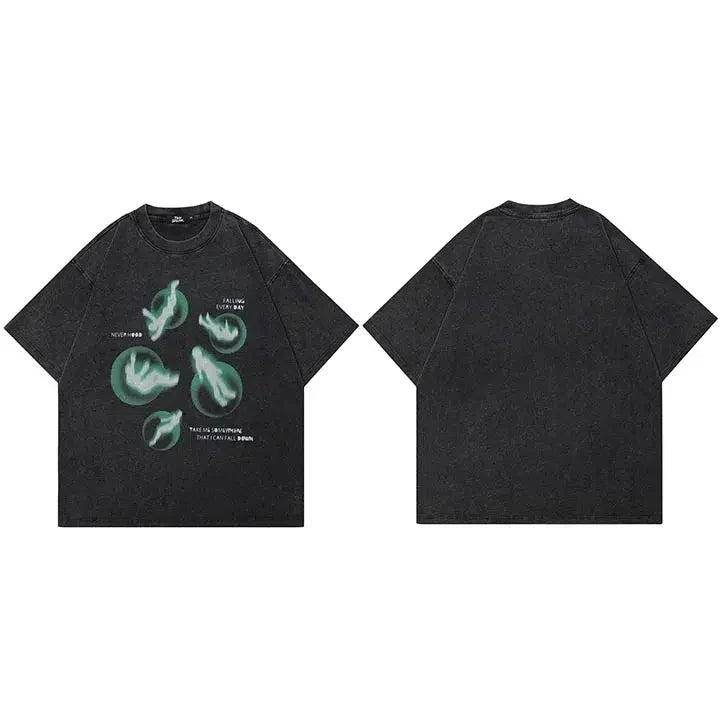 Y2K "Falling" Graphic Baggy T Shirt