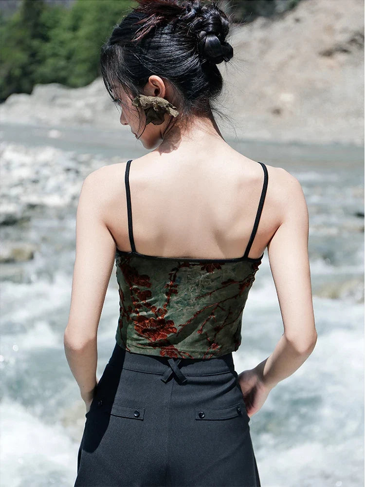 Y2K Floral Vintage Halter Top