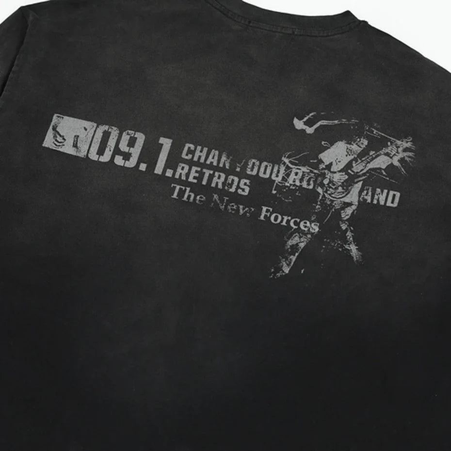 Y2K Force Graphic Long Sleeve Top