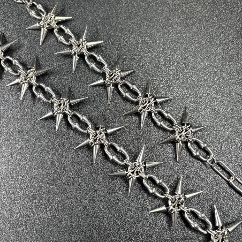 Y2K Grunge Mace Rivet Chain Necklace
