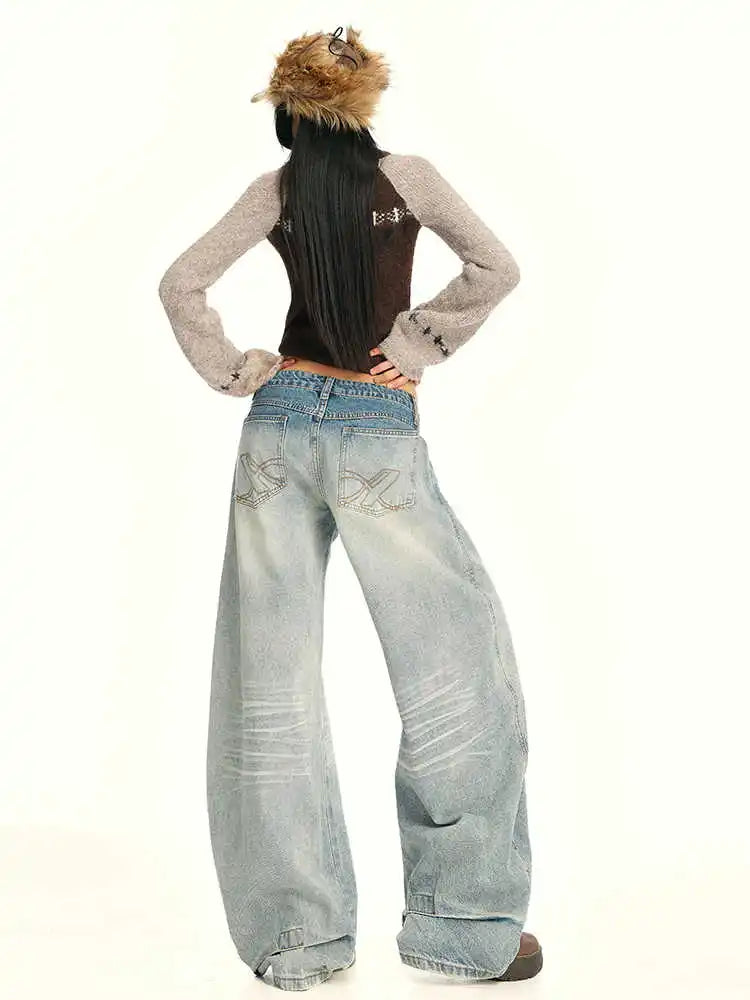 Y2K Grunge Wide Leg Japanese Boyfriend Fit Barrel Jeans