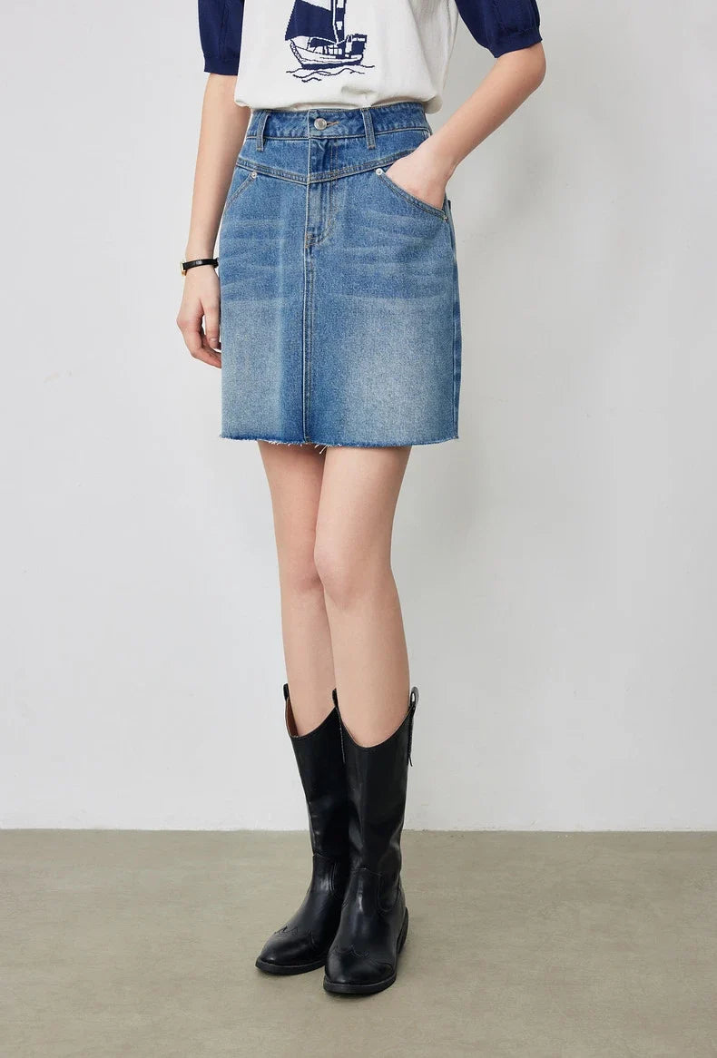 Y2K High Waist A-line Denim Mini Skirts