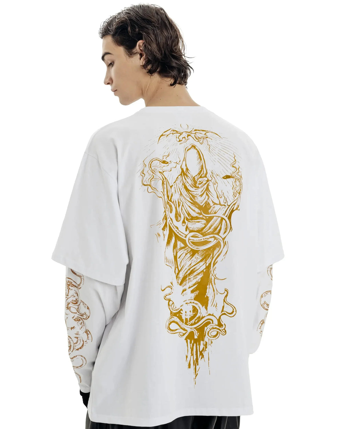 Y2K Immortal Mortis Graphic Mock Long Sleeve Top