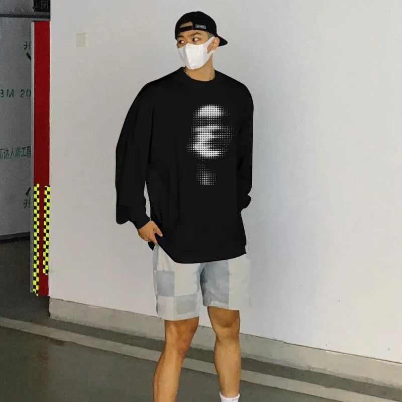Y2K Long Sleeve Faces Graphic Top T-Shirt