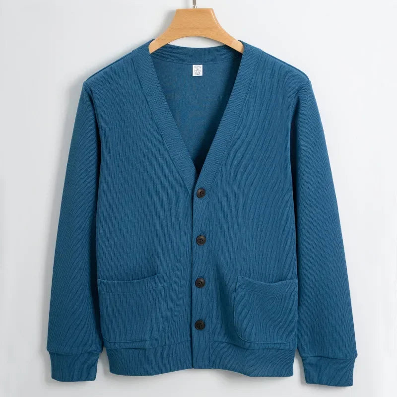 Y2K Mens Knitted Button Up Sweater Cardigan