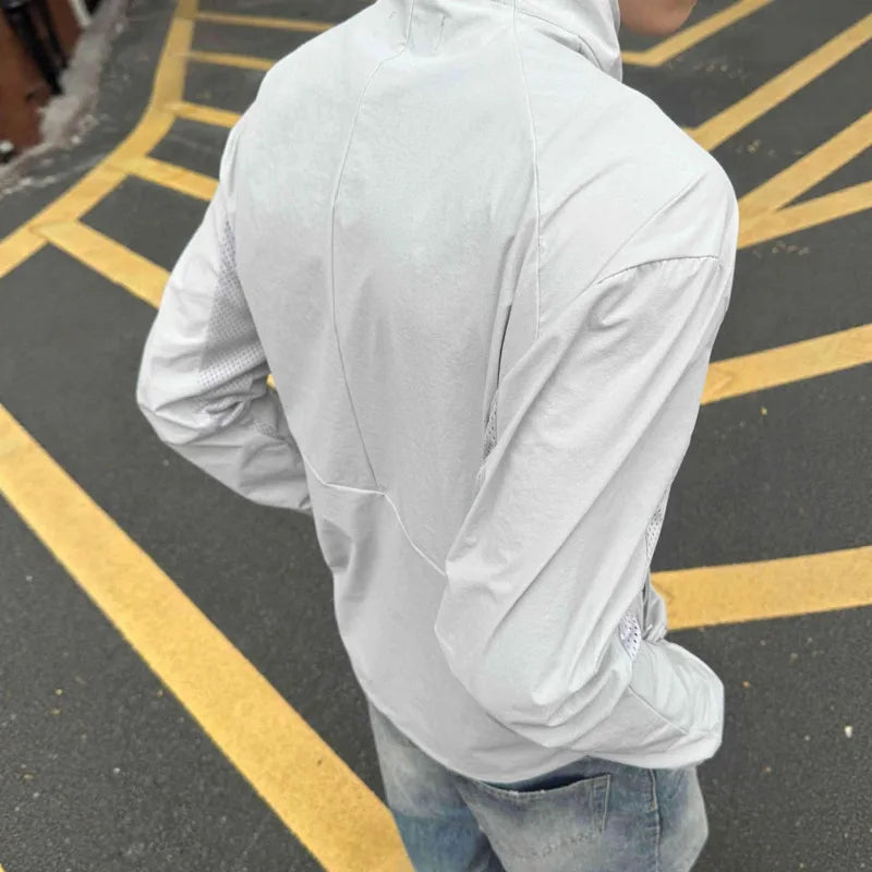 Y2K Mens Slim Activewear Zip Up Jacket