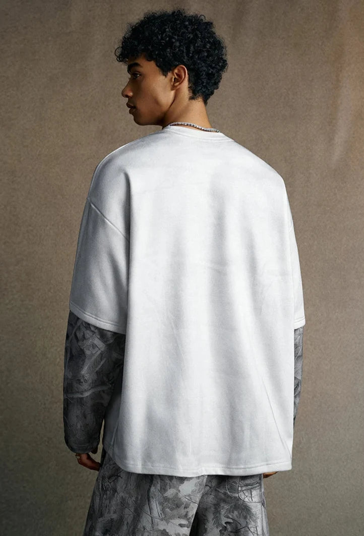 Y2K Origin 340gsm Essentials Desert Camo Mock Long Sleeve T Shirt