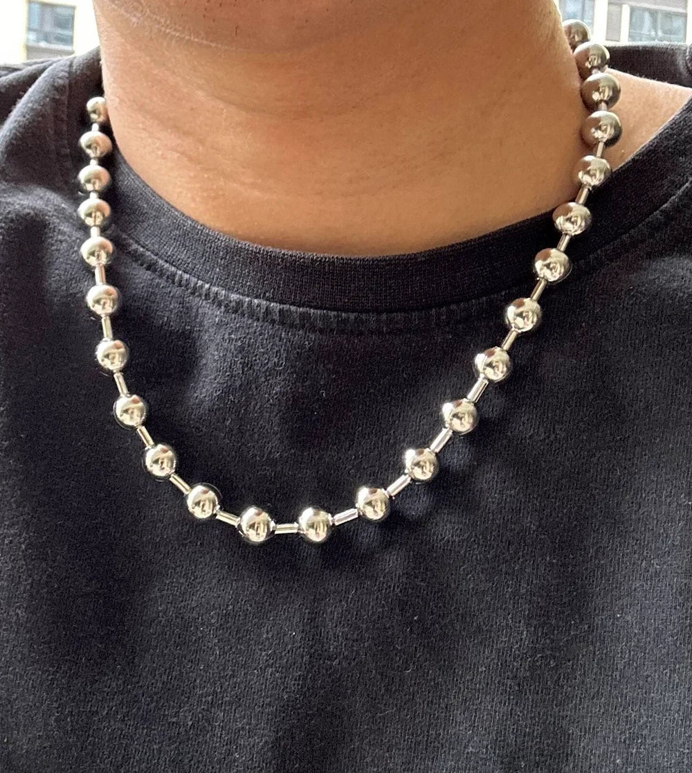 Y2K Oversized 10mm Ball Chain Choker Necklace