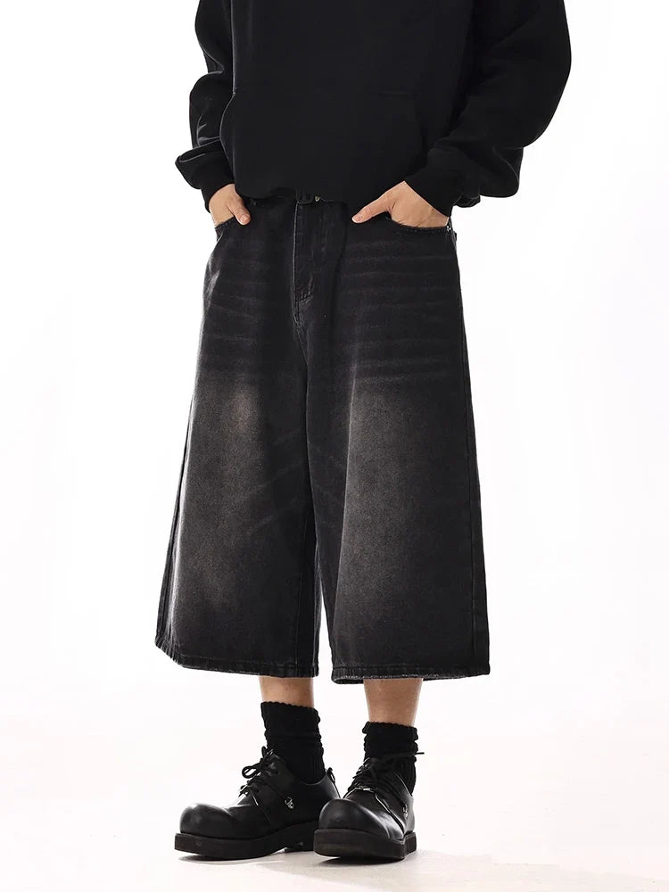 Y2K Oversized Black Long Jorts