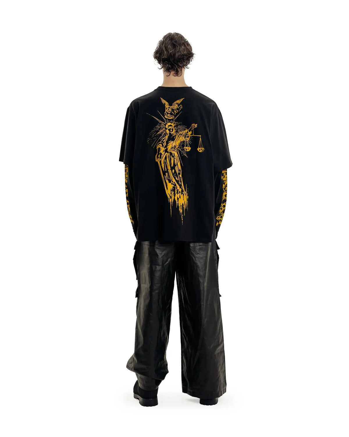 Y2K Oversized Justice Graphic Long Sleeve Top