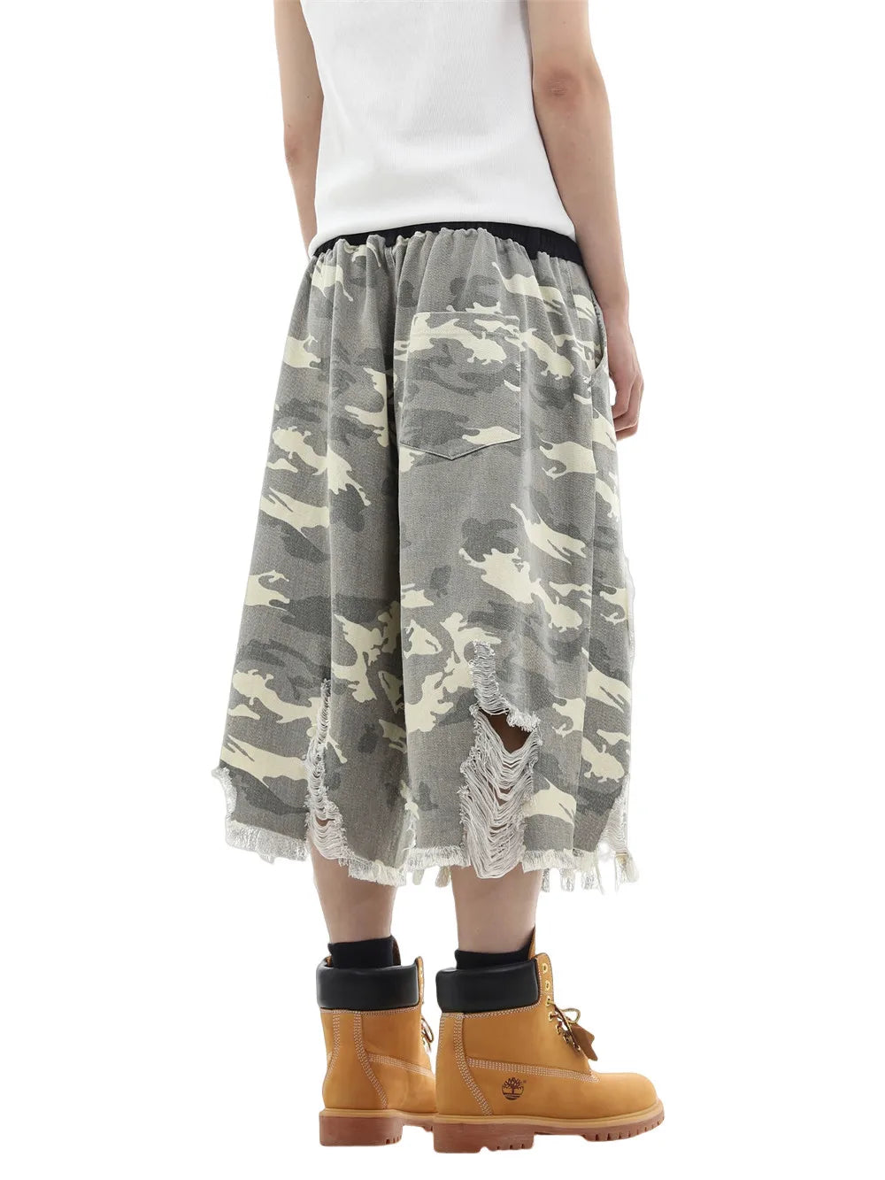 Y2K Patch Print Camouflage Cargo Jorts