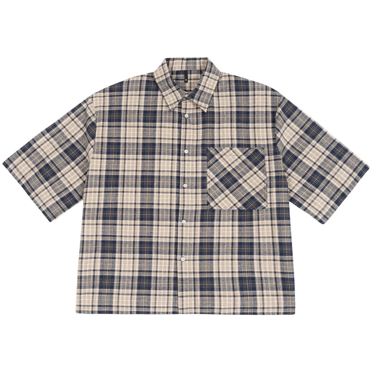 Y2K Plaid Cropped Short Sleeve Button Down Shirt
