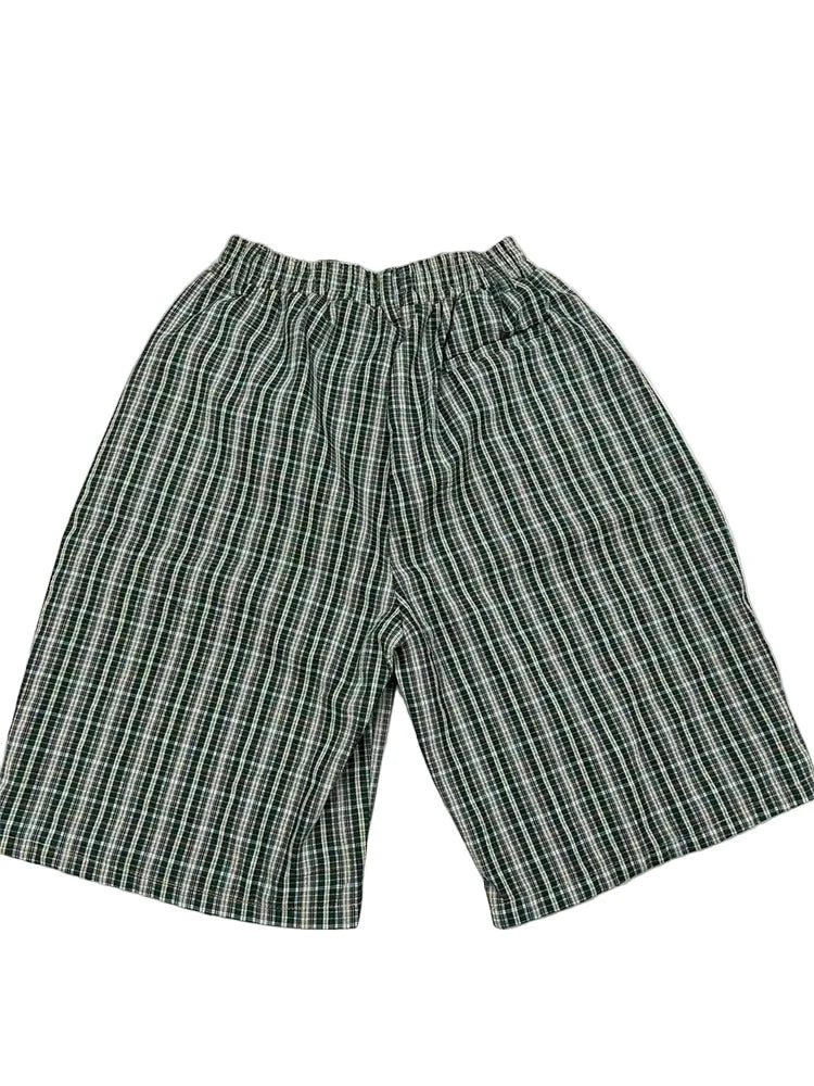 Y2K Plaid Thin Long Shorts Jorts