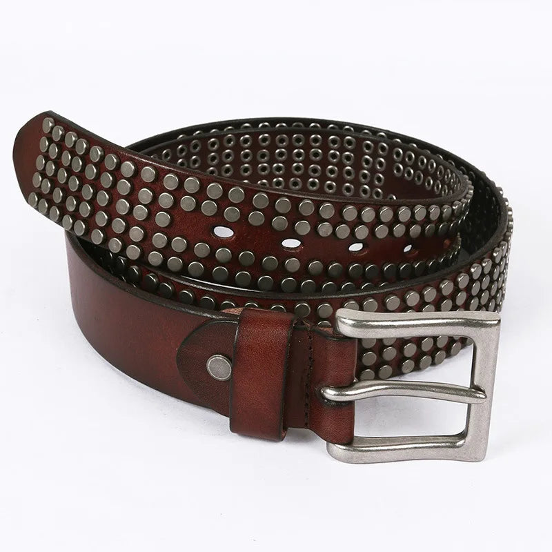 Y2K Punk Rivet Leather Belt