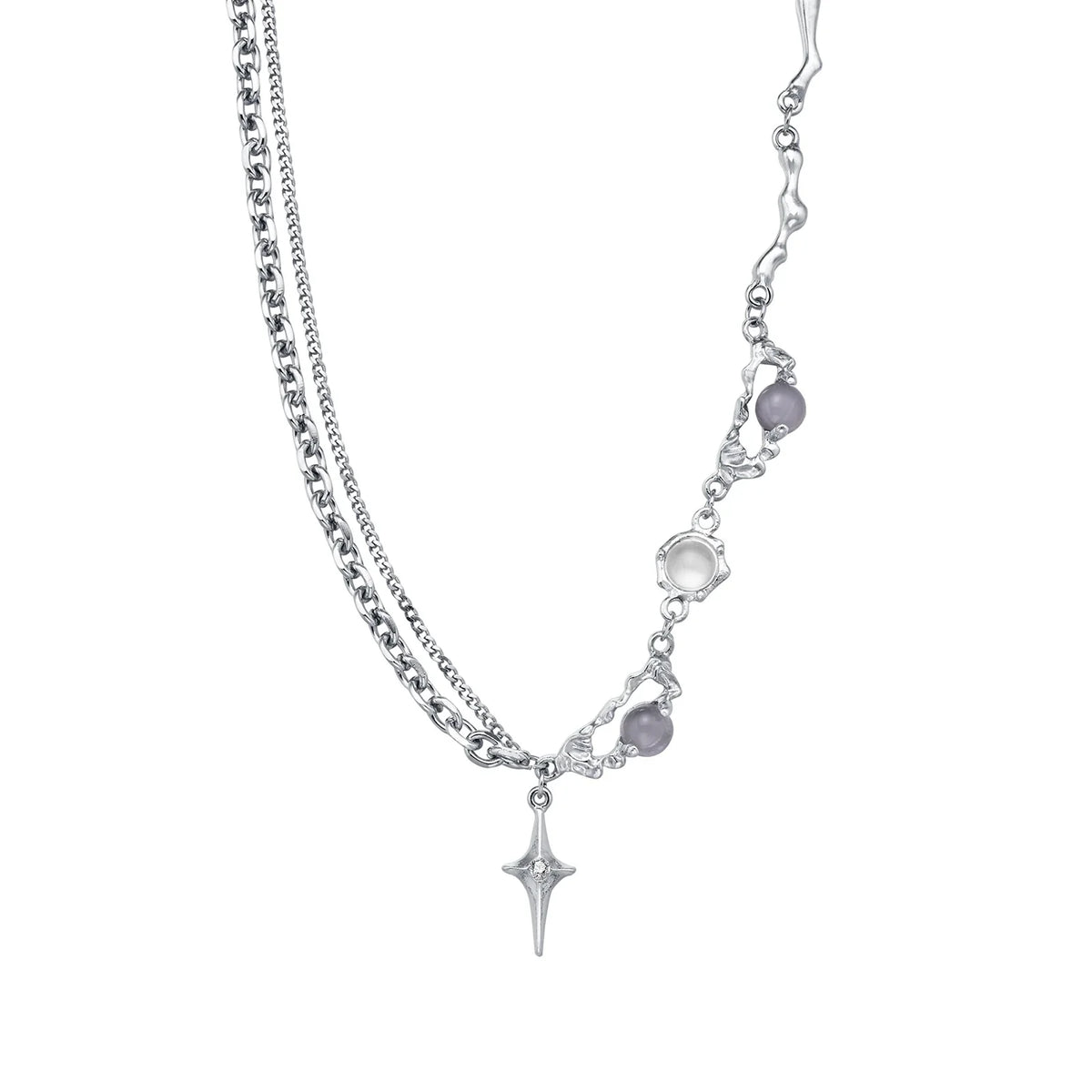 Y2K Resin Bead Cross Pendant Necklace