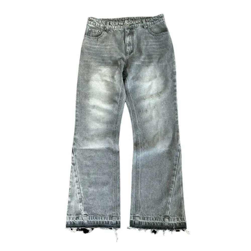 Y2K Retro Dollar Embroidered Patchwork Denim Jeans