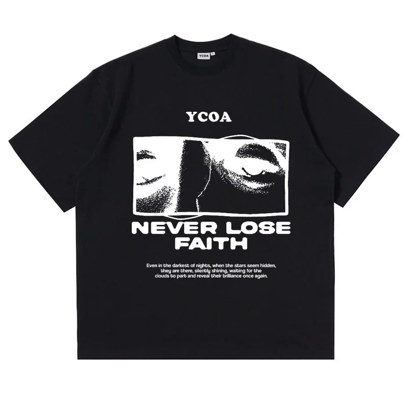 Y2K Retro "Never Lose Faith" Graphic T Shirt