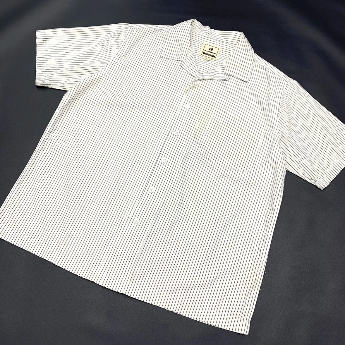 Y2K Retro Striped Short Sleeve Cuban Collar Button Down Shirt