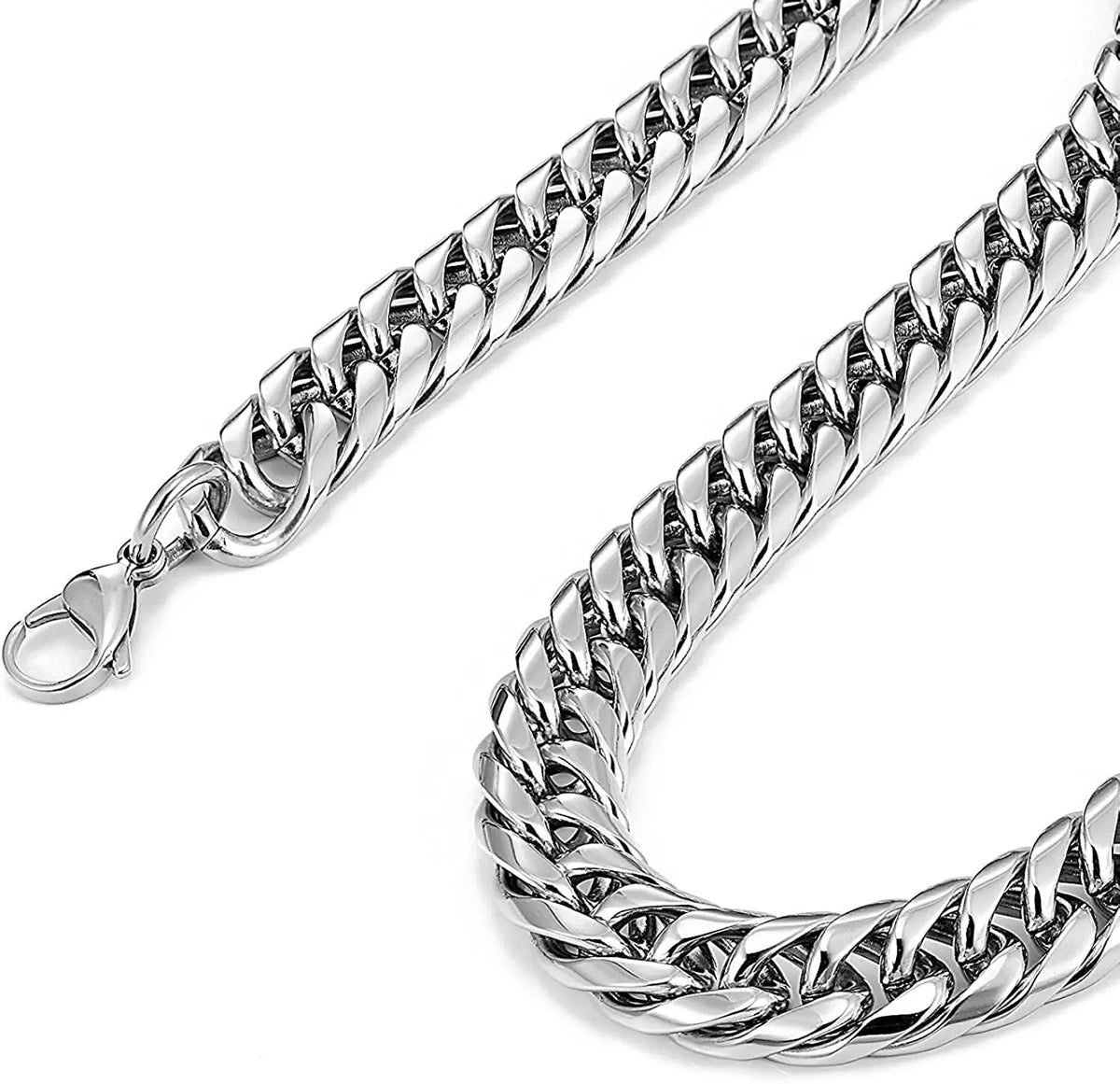Y2K Silver Cuban Chain Necklace